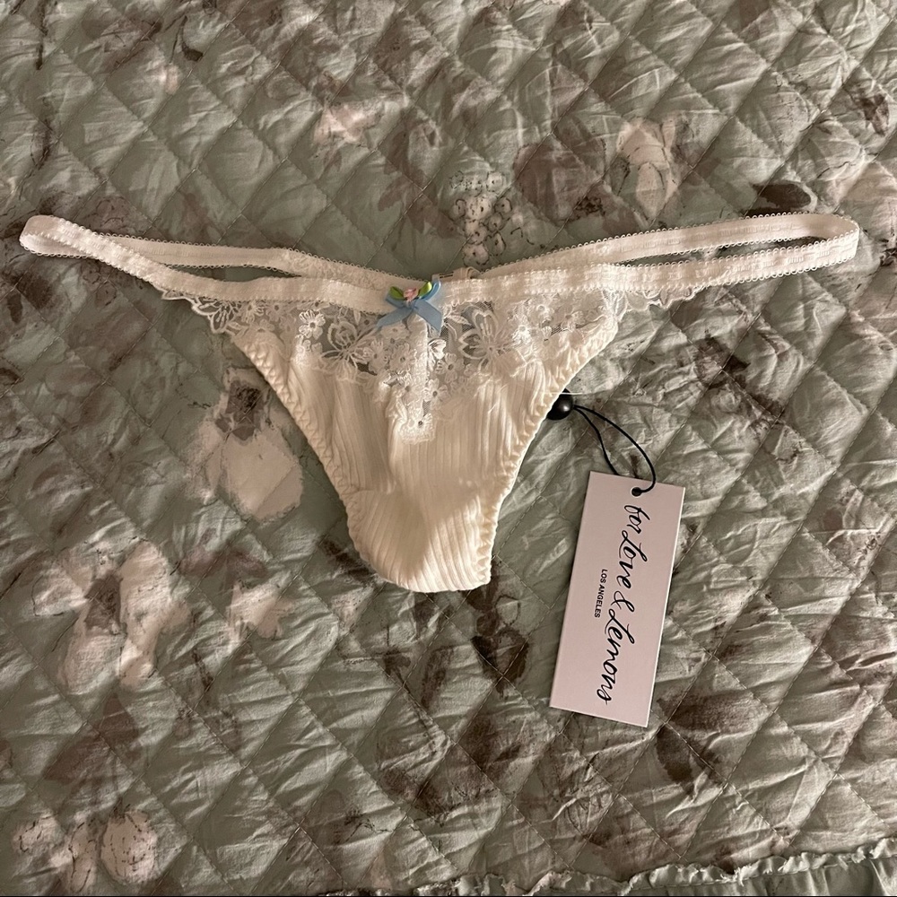 for love and lemons blue and white lace panty